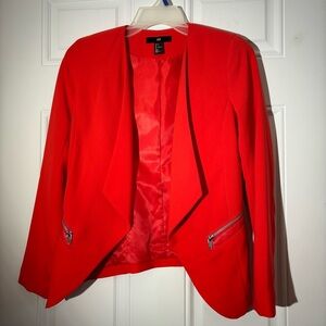 ❤️2/$15 or 3/$21❤️ H&M Orange/Red Lightweight Open Jacket, Size 4
